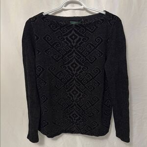 Ralph Lauren Black Patterned Sweater size XL
